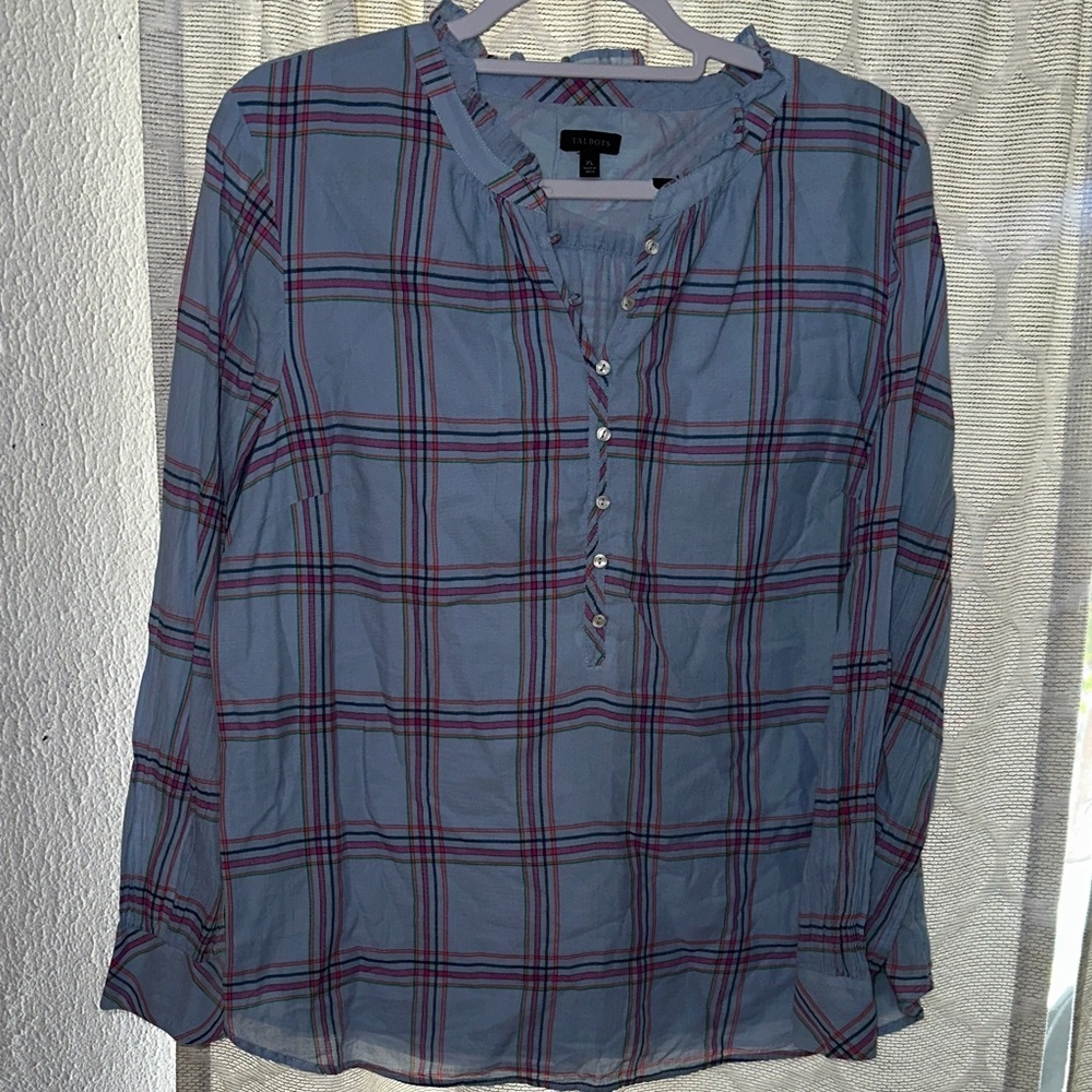 Blue Plaid Men's Shirt TALBOTS